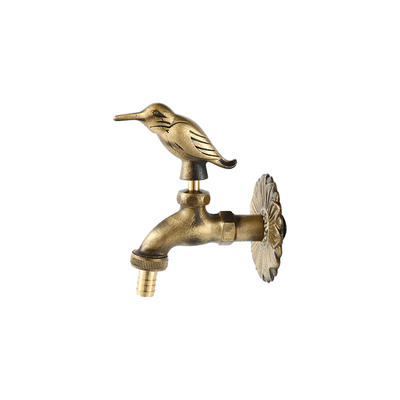 YT3019 bird shape bibcock, ancient brass color1/2"