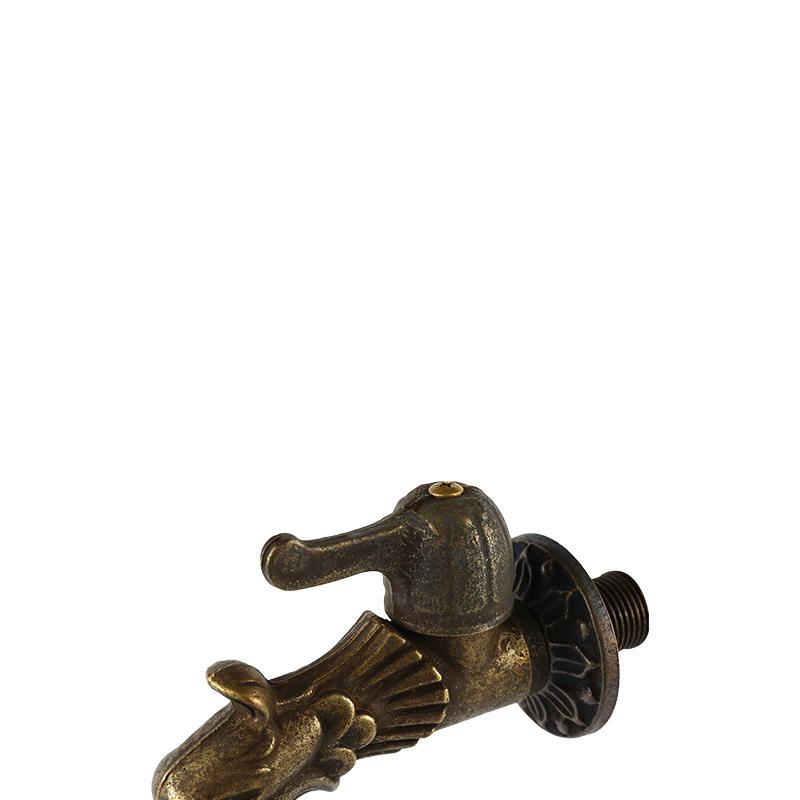 YT3008  ancient black, dragon,pipe shape handle,quick open bibcock1/2"