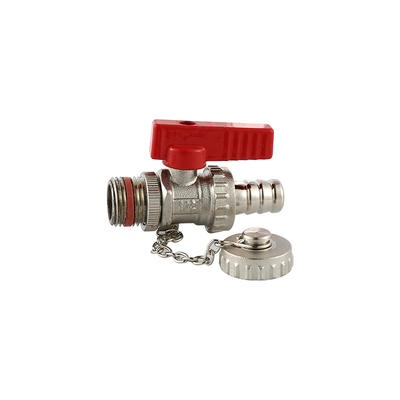 YT4004 with brass chain， aluminum handle,red long handle，sandblasting and nickel plated 1/2" with sealing ring
