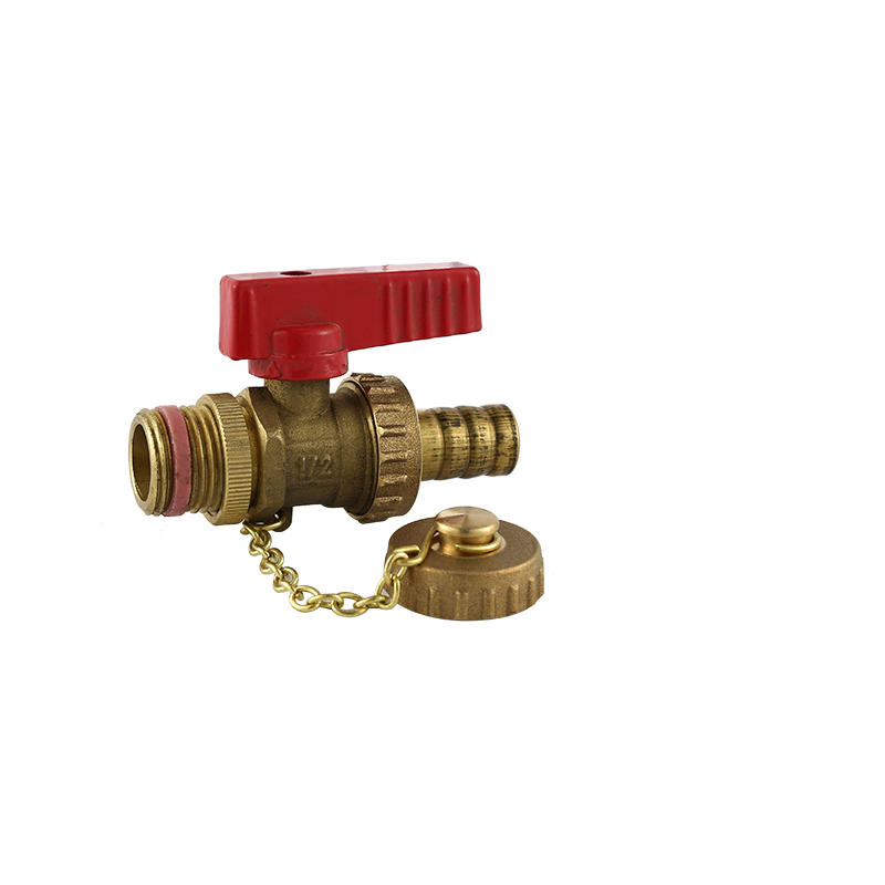 YT4006 with brass chain， aluminum handle,red long handle，sandblasting and brass color 1/2" with sealing ring