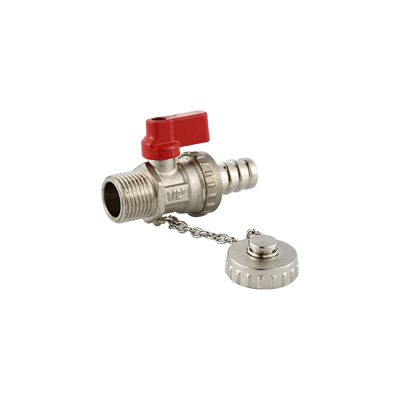 YT4010 with brass chain，aluminum handle. red short handle,  sandblasting and nickel plated 1/2"