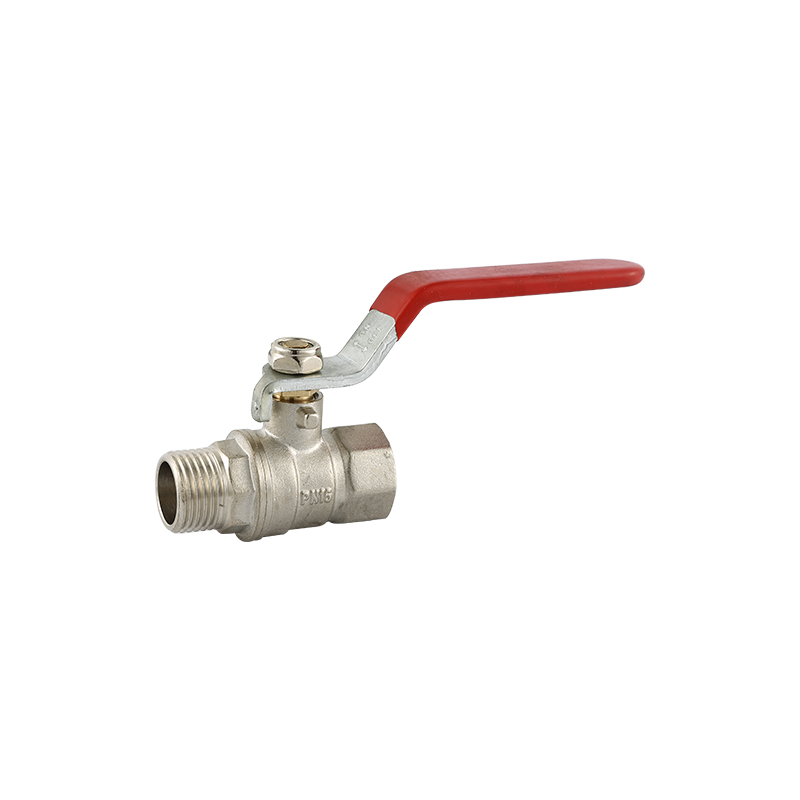 YT5014 sandblasting and nickel plated,red steel handle，male thread1/2"，3/4"