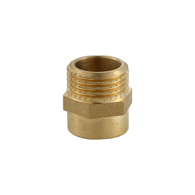 YT7013  brass connector,  sandblasting and brass color, knurling on thread1/2"