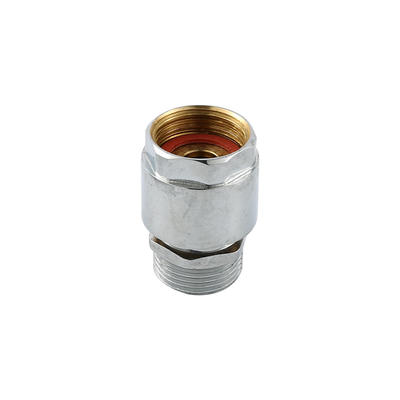YT7016  brass connector,  polish and chrome, red gasket, non-return valve3/4"