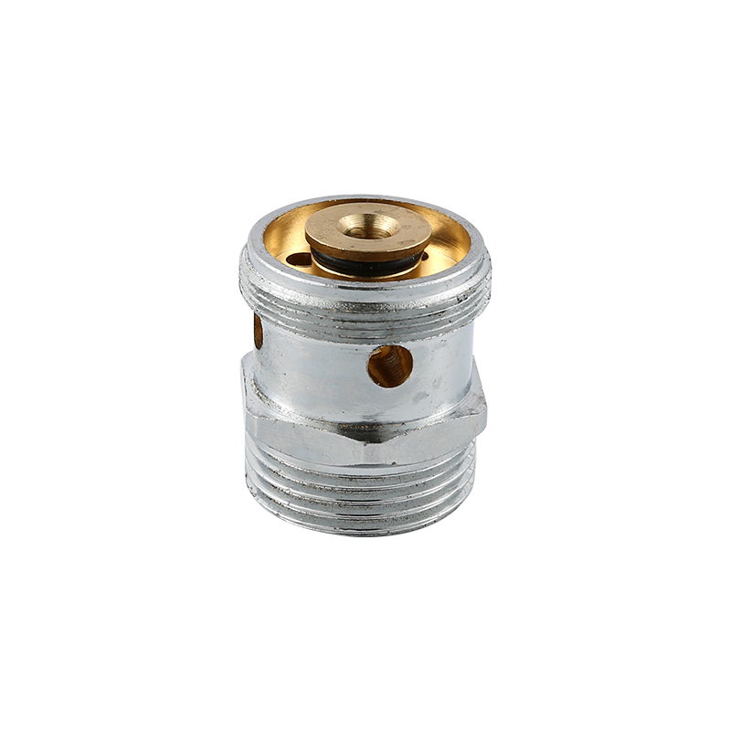 YT7017  brass connector,  polish and chrome, white PTFE gasket, non-return valve3/4"