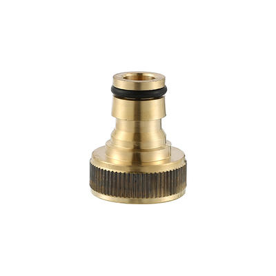 YT7032  brass nozzle, hose connector with O-ring, brass color3/4"
