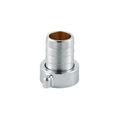 YT7035  brass nozzle, hose connector ,machine polish and chrome plated3/4"