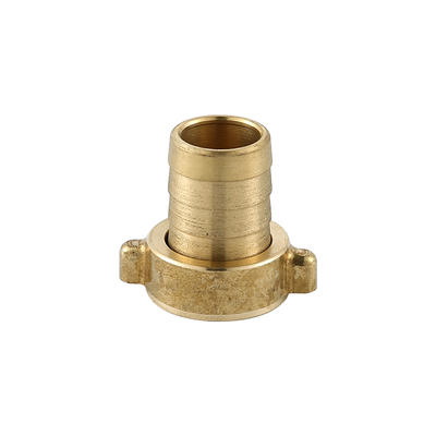 YT7036  brass nozzle, hose connector ,machine polish and brass color3/4"