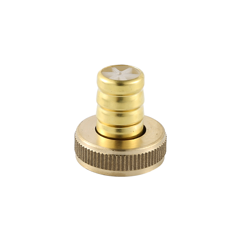 YT7039  brass nozzle, hose connector ,sandblasting and brass color3/4"