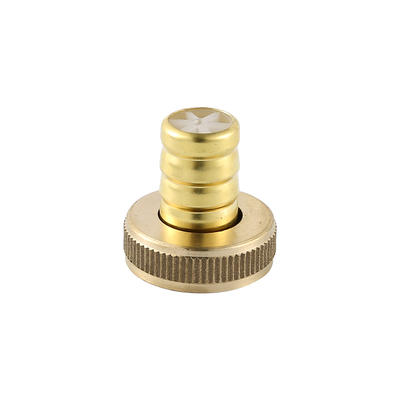 YT7039  brass nozzle, hose connector ,sandblasting and brass color3/4"